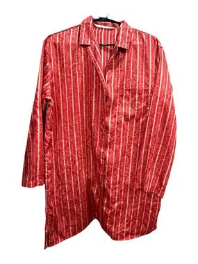 Red Striped Sleep Shirt Sz Small